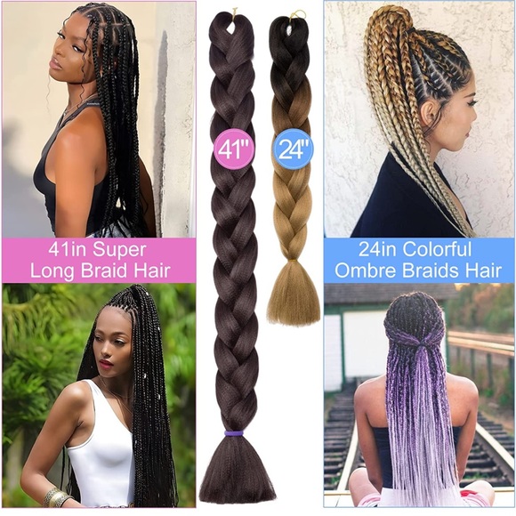 3 Packs 41 Inch Jumbo Braiding Hair Extensions Synthetic (Light Gold) 165g pack - Picture 4 of 6